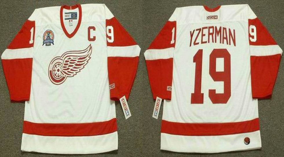 2019 Men Detroit Red Wings 19 Yzerman White CCM NHL jerseys
